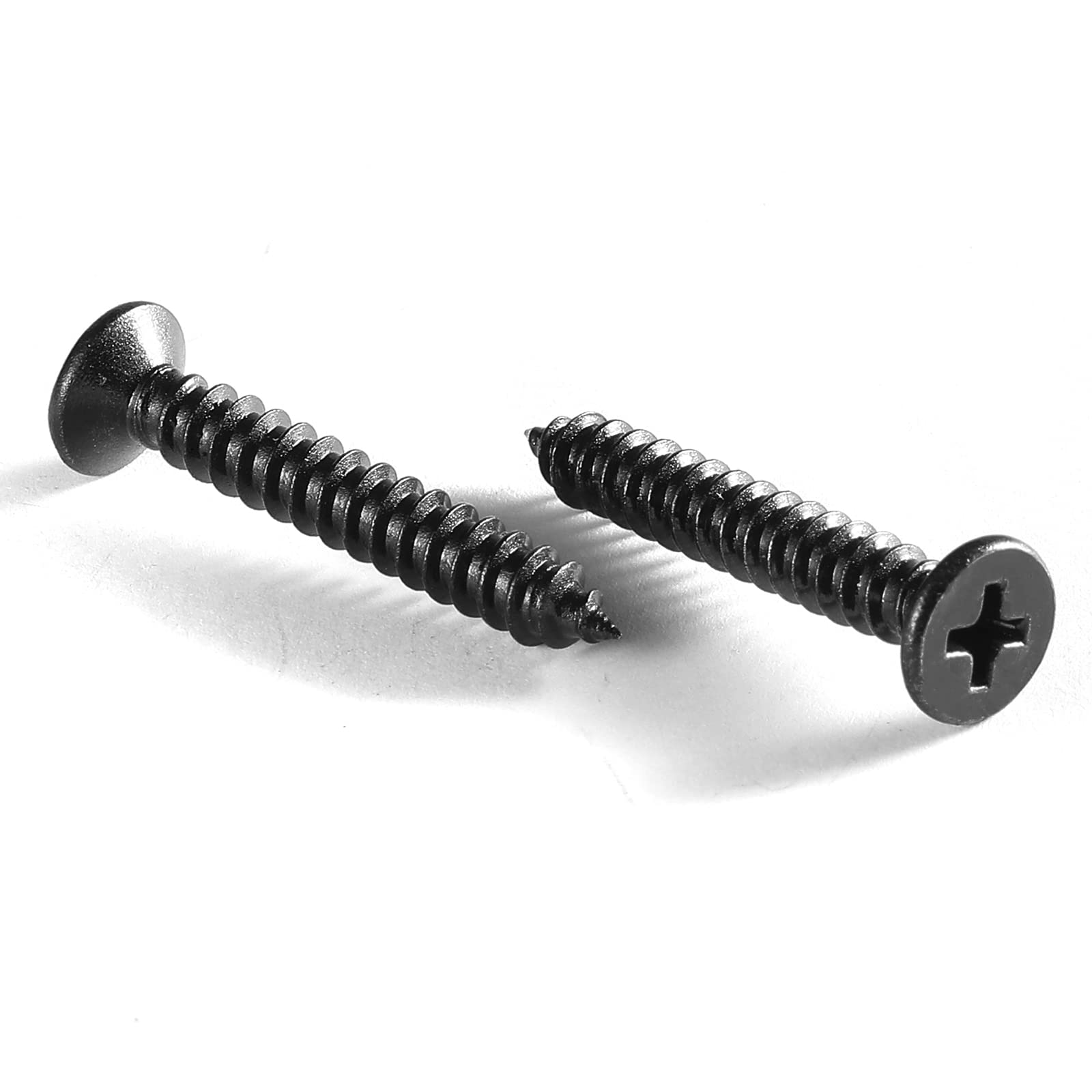 Photo 1 of #14 x 1" Wood Screw 100Pcs 18-8 (304) Stainless Steel Screws Flat Head Phillips Fast Self Tapping Drywall Screws Black Oxide by SG TZH