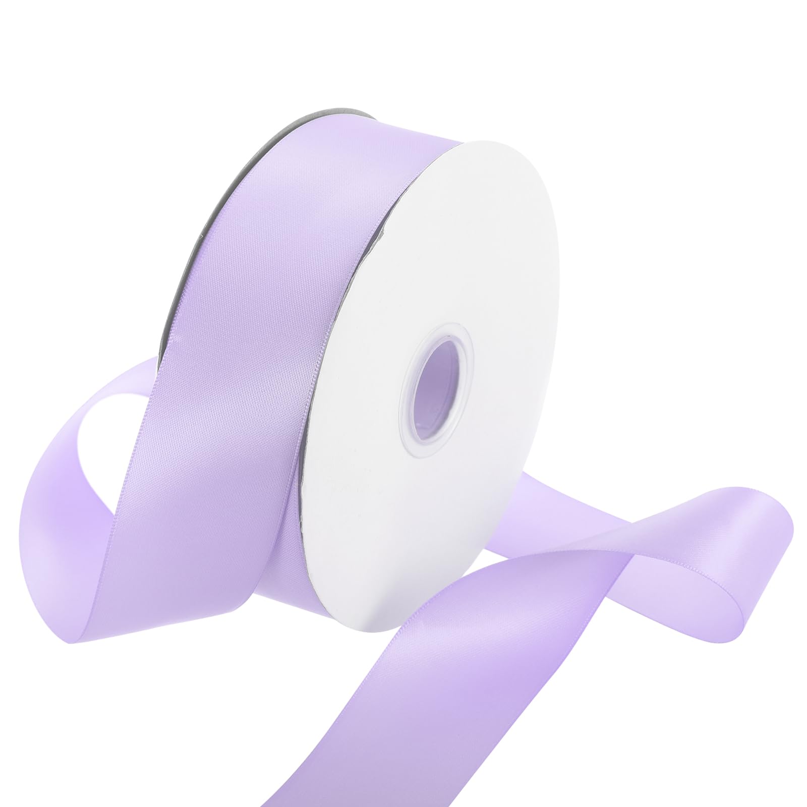 Rebower 38mm Satin Ribbon 46m Thick Double Face Grosgrain Silk Ribbon, [for Gift Wrapping, Hair Bows, Wedding, Cake, Flower] - 50 Yard/150ft/Light Purple