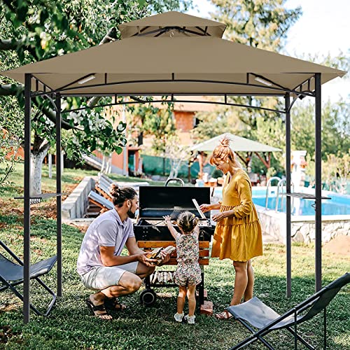 Tanxianzhe 5FT x 8FT Grill Gazebo Shelter Replacement Canopy Cover