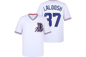 kioken Bull Durham Jerseys,Crash Davis 8 Ebby Calvin LaLoosh 37 Baseball Shirt for Men White S-XXXL