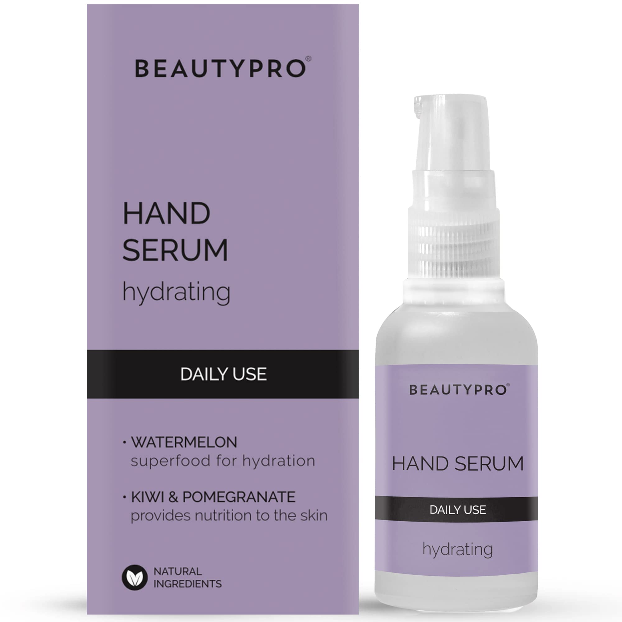 BEAUTYPRO HAND SERUM Daily Use Anti-Ageing Cream For Dry Cracked Hands Hydrating Moisturiser Lotion 100% Plant Based Natural Vegan Skincare Multi Award Winning Brand 30ml
