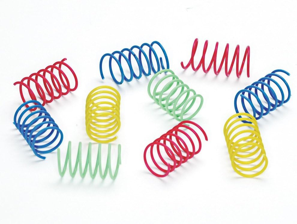 ethical pet wide durable heavy gauge plastic colorful springs cat toy