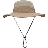 Duakrs Unisex Wide Brim Sun Hat,Outdoor UPF 50+ Waterproof Boonie Hat Summer UV Protection Sun Caps