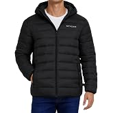 Spyder Puffer Jacket Men - Packable Lightweight Quilted Hooded Winter Coat | Soft-touch insulation, packs into inner zip pocket, reversed coil zipper, zippered hand pockets