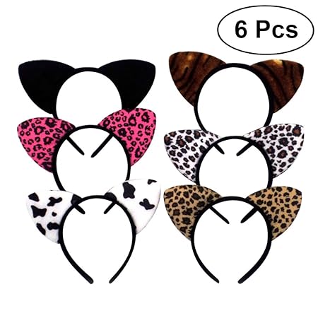 BESTOYARD 6 Stücke Katzenohren Haarreif für Kinder Erwachsene Party Kostüm