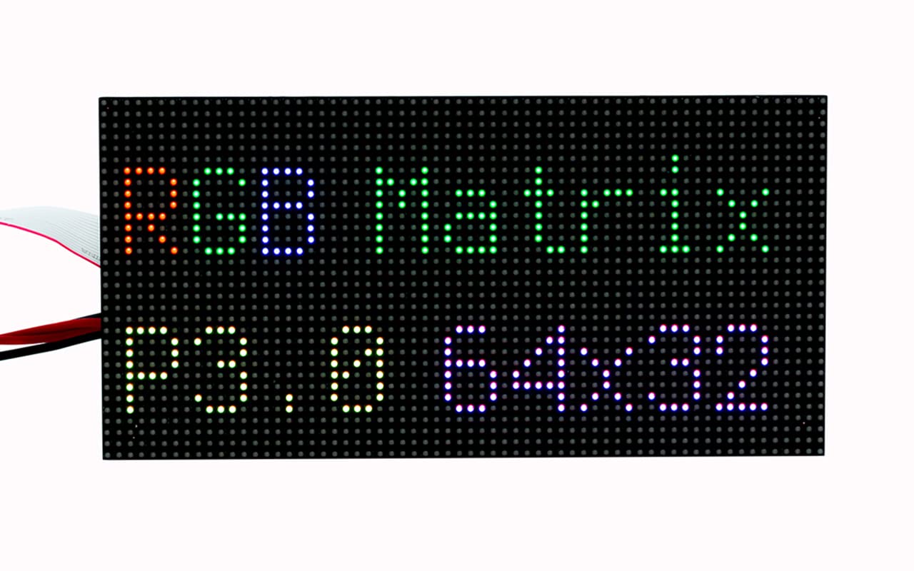 XICOOLEE RGB Full-Color LED Matrix Panel Display 64×32 Pixels for Raspberry Pi, 3.0mm Pitch, Onboard 2048 RGB LEDs