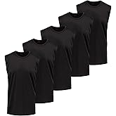 Essential Elements 5 Pack: Men's Active Quick-Dry Athletic Workout Training Gym Muscle Sleeveless Tank Top