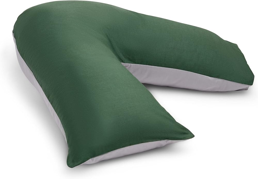 C Stores Large V Pillow 2 Tone Green Grey Cover Orthopaedic Support