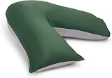 C Stores Large V Pillow 2 Tone Green Grey Cover Orthopaedic Support
