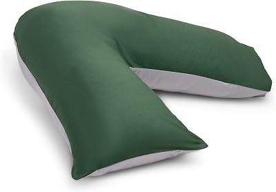C Stores Large V Pillow 2 Tone Green Grey Cover Orthopaedic Support