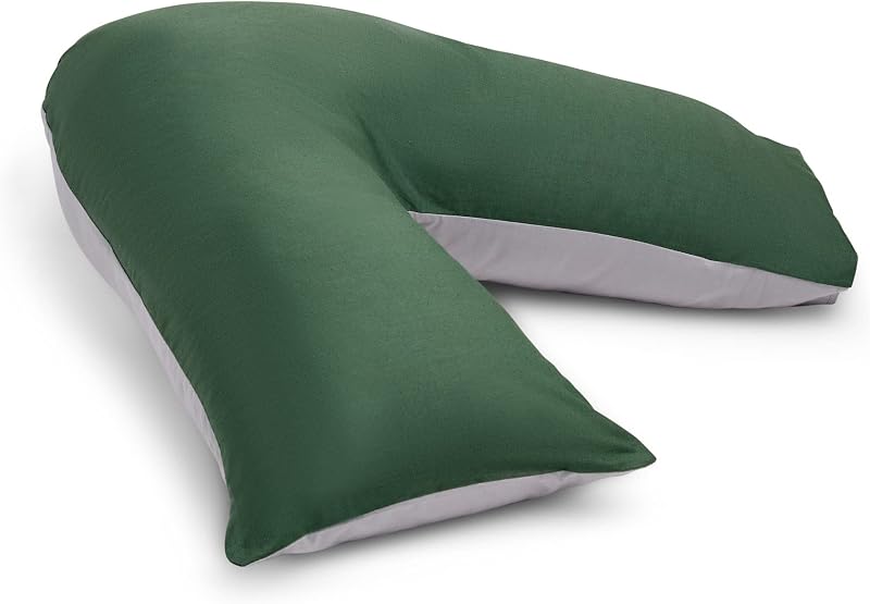 C Stores Large V Pillow 2 Tone Green Grey Cover Orthopaedic Support