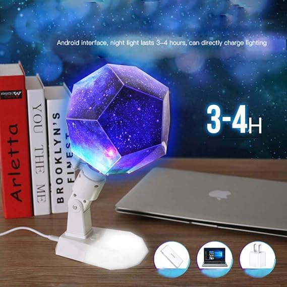 Creativa Lámpara de Proyección USB Lámpara de Mesa Luz de la Noche ...