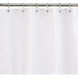 Kenney KN61430 Lightweight 3 Gauge Waterproof PEVA Shower Curtain Liner with Durable Eyelet Hang Holes and Weighted Magnetic Hem for Bathroom, 70" W x 72" H, White, 1-Pack