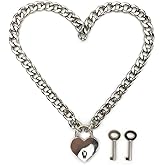 Succuba Padlock Necklace Chain Collar Choker with Two Keys and Box for Women, Men and Pet