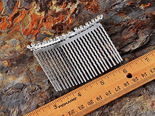Alilang Contemporary Elegant Silver Tone Clear Crystal Rhinestone Bridal Hair Comb