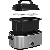 Sunvivi Electric Roaster,28 Quart Roasting Oven with Self-Basting Lid Removable Pan,Turkey Roaster Oven with 150 to 450F Temp