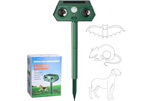 LittleMax Mole Repellent Solar Powered 2 Speaker, Sonic Gopher Repellent Outdoor Mole Deterrent for Yard Chipmunk Repellent Groundhog Repellent Vole Stake Mole Scram Solar Animal Repeller for Lawn