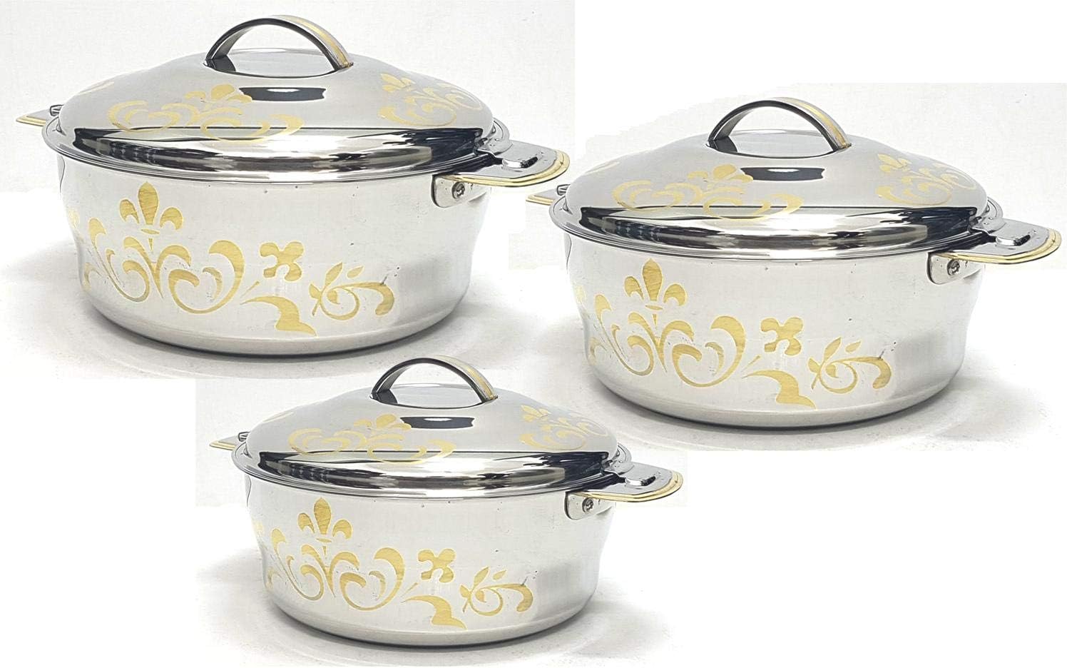 Maxima Stainless Steel Food warmer, Hot Pot, Food Flask 3 piece Set