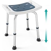 PELEGON Shower Chair for Inside Shower (350 lb) - Adjustable Height, Padded Seat, Shower Chair for Elderly and Disabled - Shower Chair for Adults, Tub Chairs for Bathtubs - Dark Blue
