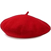 Women French Wool Beret Hats - Solid Color Classic Beanie Winter Cap