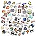 Mizzuco Vinyl Stickers Waterproof Adventure Stickers 66 Pieces for Laptop Bumper Helmet Ipad Car Luggage Water Bottle (HW223)