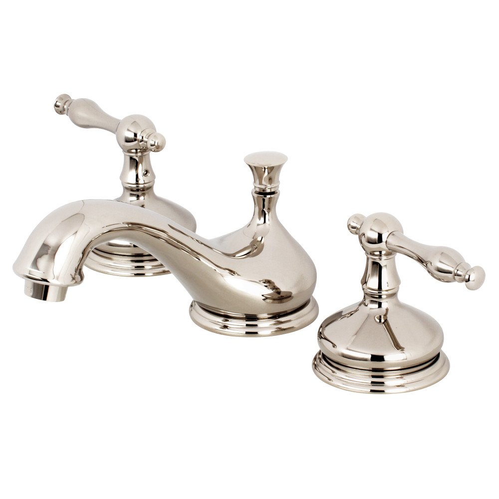 Photo 1 of Kingston Brass KS1166NL Heritage Widespread Bathroom Faucet, Polished Nickel, 5.5 x 3.5 x 2.75
