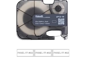 MakeID Multi-Purpose Nylon Labels with Ribbon for P31 Industrial Label Maker - Versatile Die-Cut Labels for Wire Marking, General ID, Laboratory, and DataCom, 0.75" W x 0.47" H, 200Labels/Roll