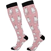 Wusikd Cats Compression Socks for Women and Men Circulation Cute Long Socks for Athletic Running 1