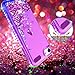 For Apple iPod Touch 7/5/6,iPod 7th/5th/6th/Generation Case W/Glass Screen Protector,Donse Glitter Liquid Quicksand Floating Shiny Sparkle Flowing Bling Diamond Luxury Case for Girls Women,Purple/Blue