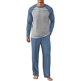 NITAGUT Men's Pajama Set Long Sleeve Sleepwear 2 Piece Loungewear with Pockets Soft Comfy Nightwear