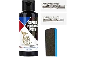 Copper Polishing Cream - Bronze Cleaner and Polish | No Scratch Paste 50ml Restorer with Sponge for Watch Silverware Chrome S