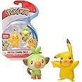 Pokemon New Sword and Shield Battle Action Figure 2 Pack - Pikachu and Grookey 2-Inch Figures