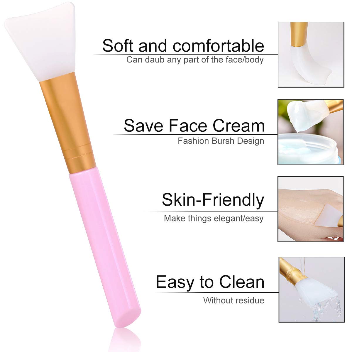 Akstore 3PCS Silicone Face Mask Brush,Mask Beauty Tool Soft Silicone Facial Mud Mask Applicator Brush Hairless Body Lotion And Body Butter Applicator Tools (White): Beauty