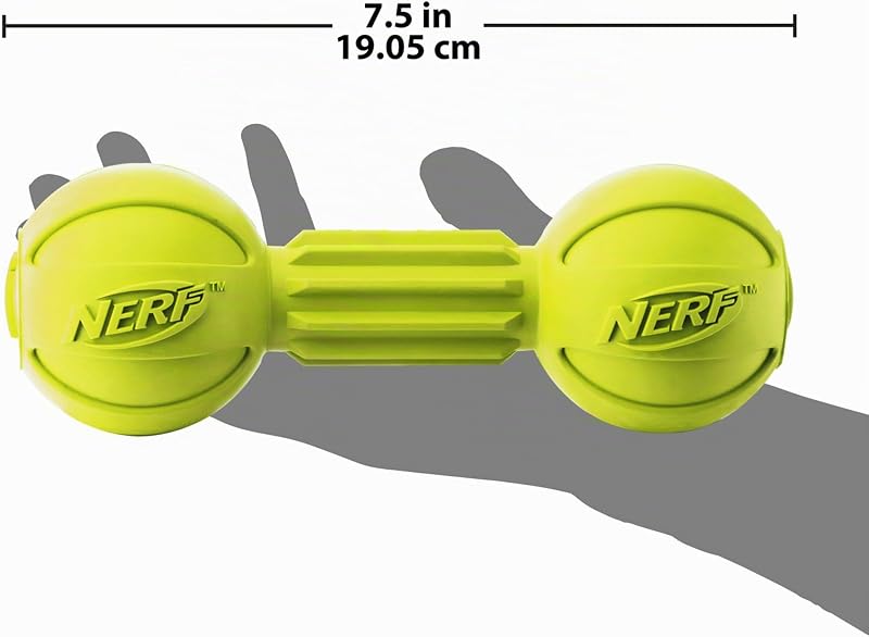 Brinquedo de roer de borracha leve, durável e resistente à água, 7,5 polegadas para raças médias/grandes, verde de unidade única (6994)