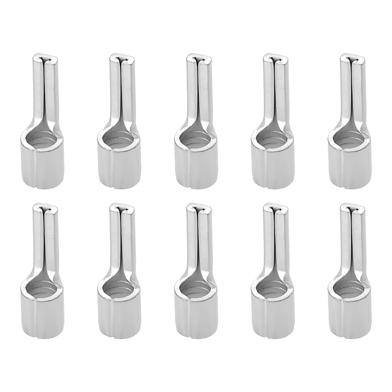 VGOL 25pcs Tinned Pure Copper Non Insulated Flat Pin Terminal Naked Needle Connector For Copper Tube Flat Pin Terminals 10mm² Cable