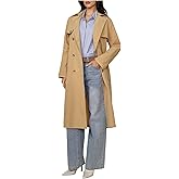 WDIRARA Women's Double Breasted Long Trench Coat Belted Lapel Overcoat Outerwear