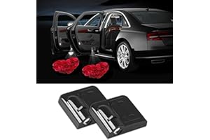 NewL 2 Pcs Led Car Door Welcome Light Flower Heart Shaped Roses Logo Symbol Projector Lights Ghost Shadow Light