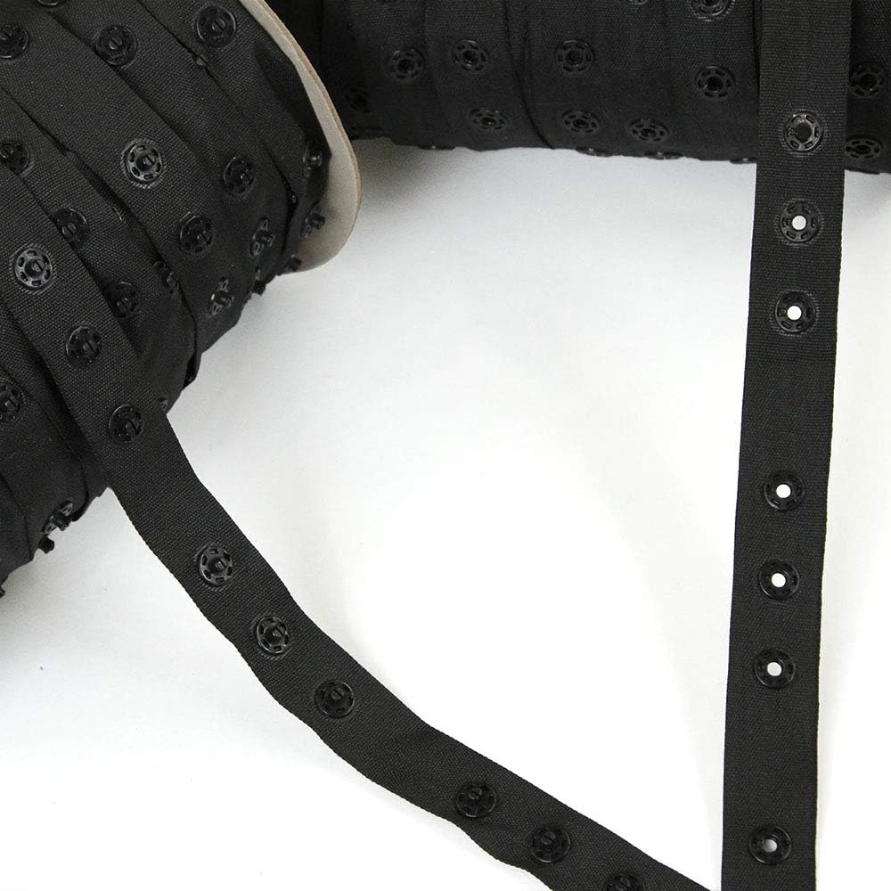 Silva"3 Together" Snap Tape, Black, Sold by The Yard