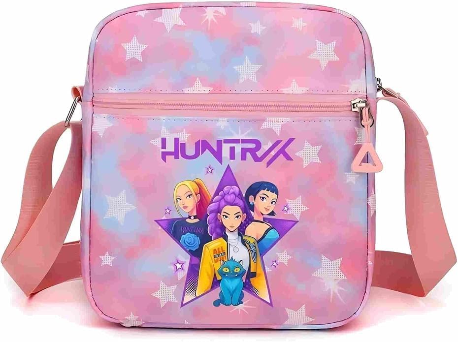 For Demon Hunters mini crossbody bag, For Korean idol,also a shoulder bag, features a cartoon pattern design. (pink)