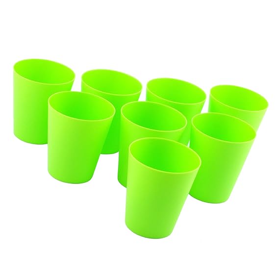 Pack of 8 Plastic Tumblers Mugs Drinking Tumblers (Pack of 1, Green