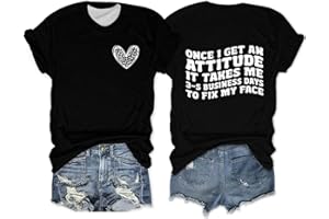 ILH Womens Letter Print Cotton T Shirts Trendy Casual Summer Tops Funny Cute Graphic Tees Short Sleeve Crewneck Tunic Top