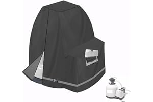XCZ Sand Filter Pump Cover for 12-16INTEX Crystal Clear Sand Filter Pumps, Waterproof and UV Resistant, Above-Ground Pool Pump Cover Also Available with its Model ，black only Cove