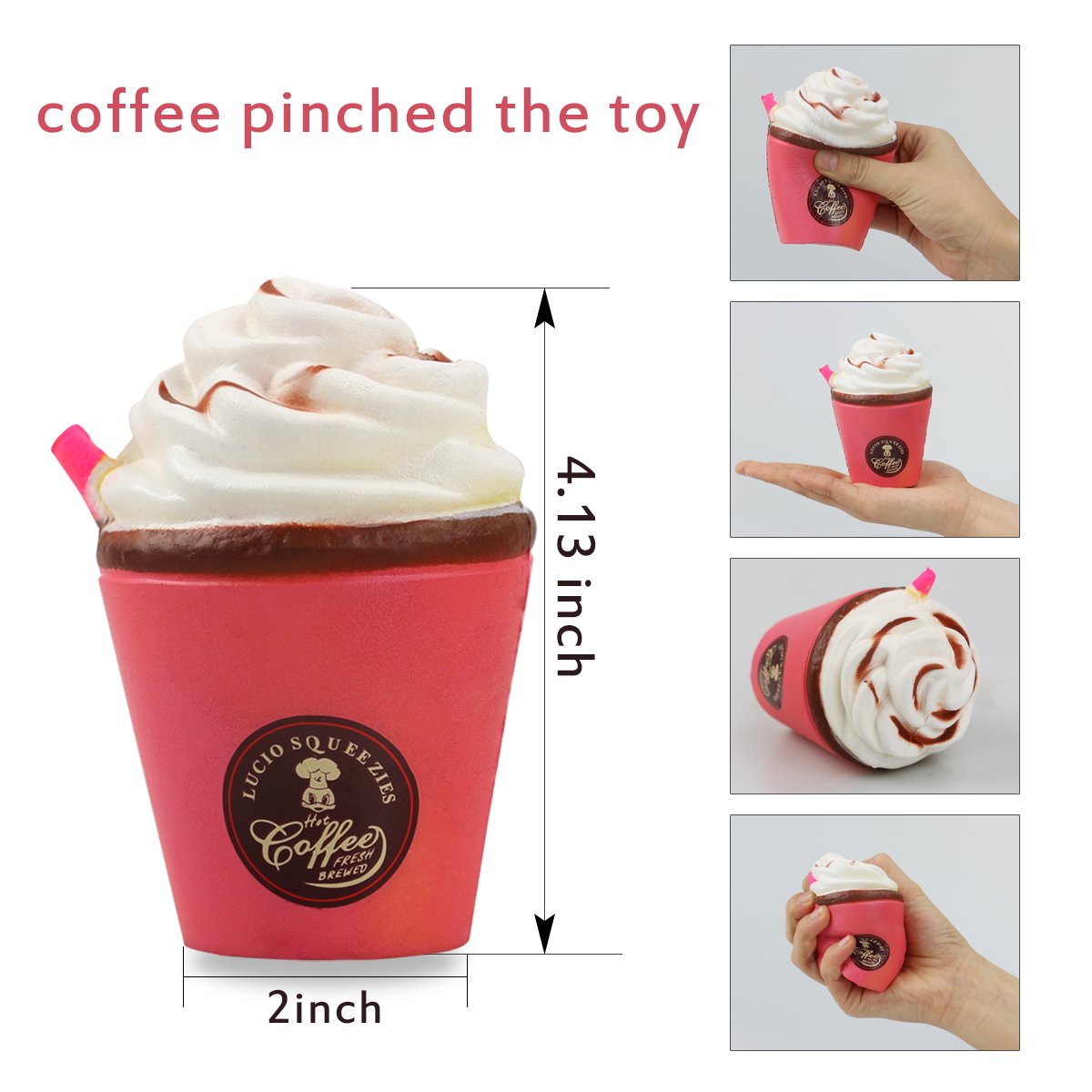 TOPofly Squishy Slow Rising Squeeze Toys Cream Scented Soft Toys Straw Cup Stress Reliever for Kids and Adults (pink)