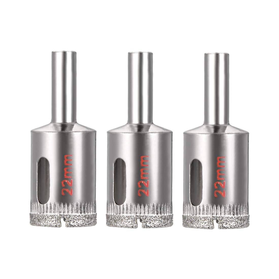 sourcing map 3pcs 22mm Diamond Tipped Drill Bit Hole Saw Cutter for Glass Tile Marble Fiberglass Ceramic Stone Bottles Pots