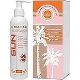 Sun Laboratories By Giesee Ultra Dark Sunless Tanning Lotion 8 oz - Premium Tanning Lotion for Instant Glow, Organic Self Tanner, Perfect for Body, Face, and Leg Bronzing