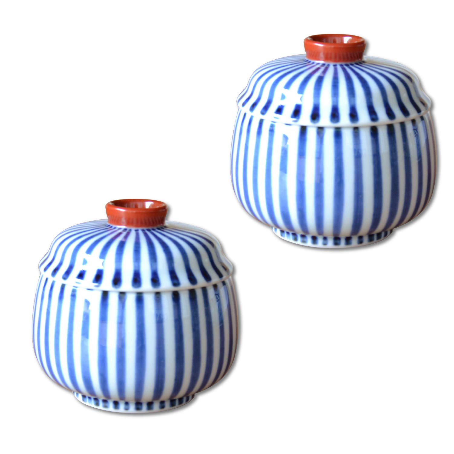 View 1 of ????????? Chawanmushi Cups with Lids Set of 2 Japanese Chawan Mushi Arita Imari ware Made in Japan Shumaki Tokusa