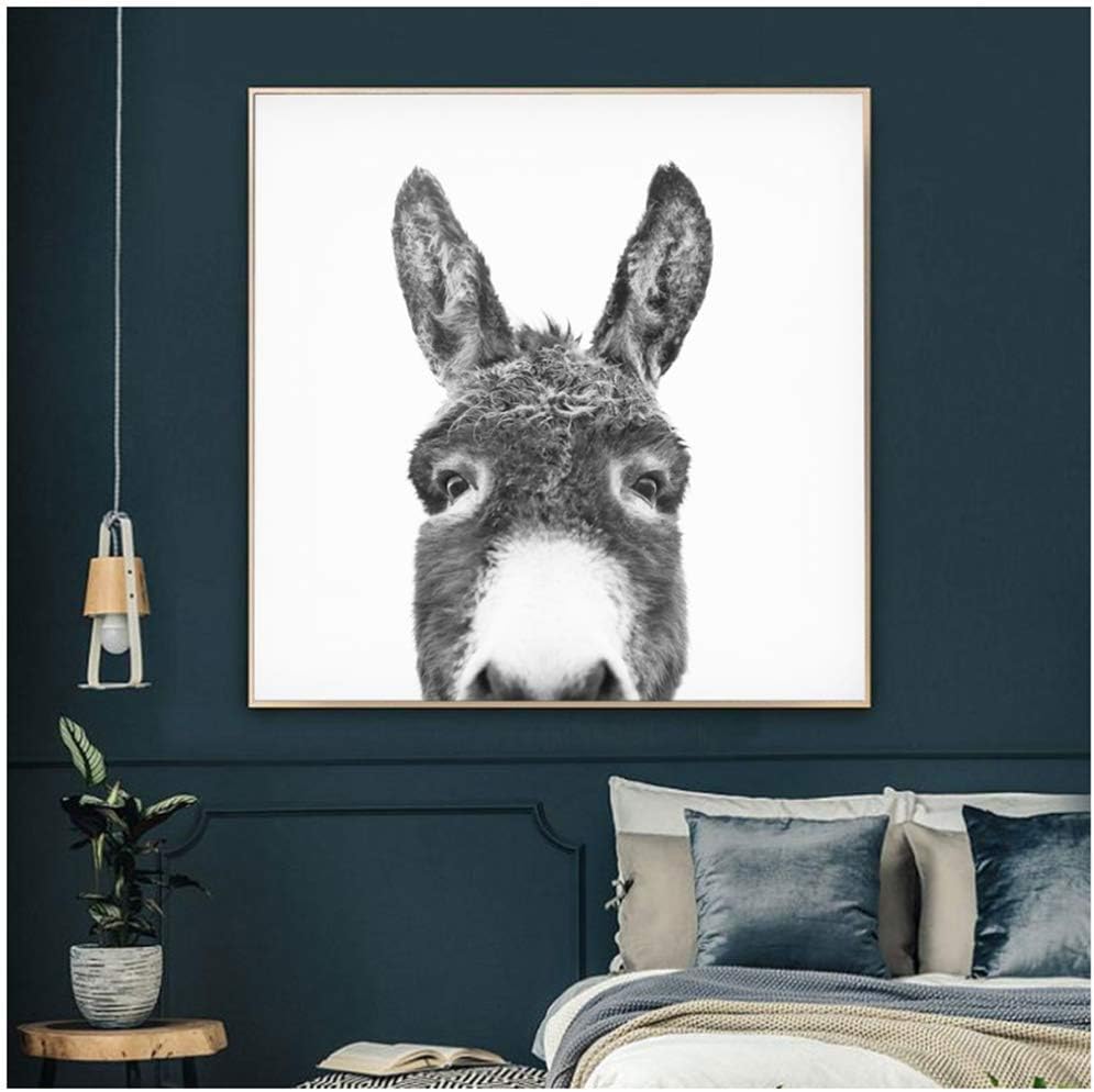 Wandbild Schwarze Schafe | Leinwanddruck 40x50cm | Bauernhof Deko | Ohne Rahmen