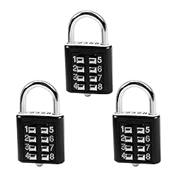 MroMax 3Pcs 8-Digit Combination Padlock Push Button