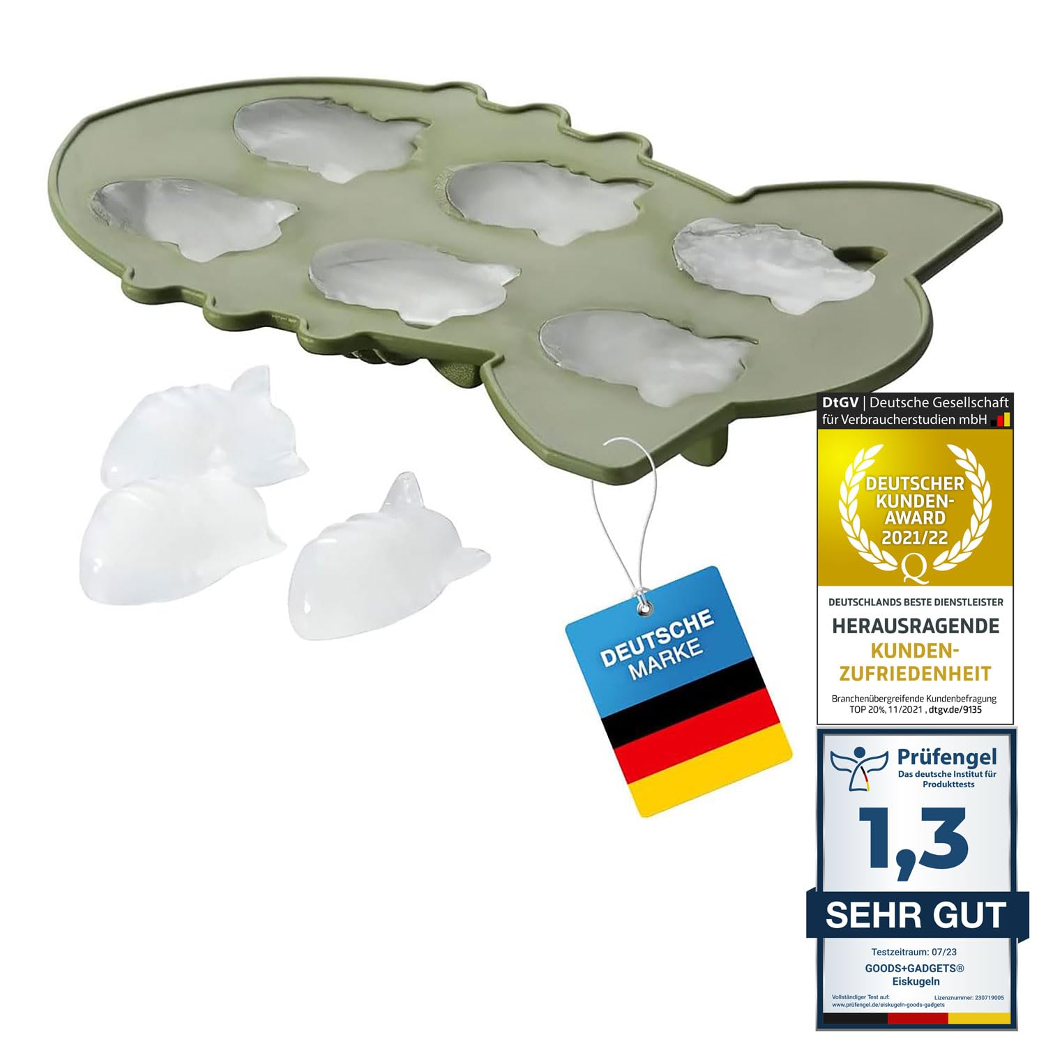 Ice Cube Mould Silicone Ice Cube Tray; Ice Cube Tray Ice Cube Maker; Ice Cold Drinks with Eye-Catcher Ice Cubes for Whisky, Cocktails, Juice and More. (Atomic Bomb)