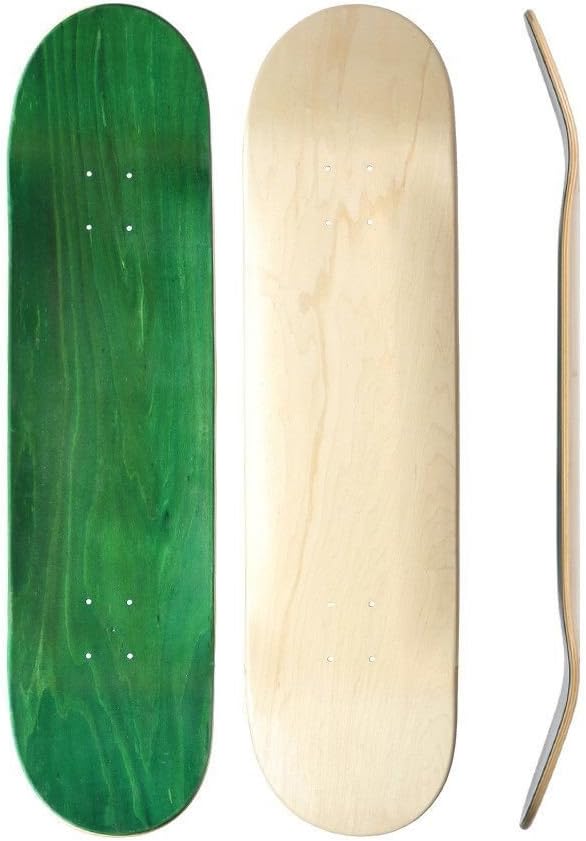 Skateboard Collective Blank Skateboard Deck, Random Top/Natural Bottom Self-Customizable Skateboard Deck, 7-Ply Maple Construction, Random Topsheet Color